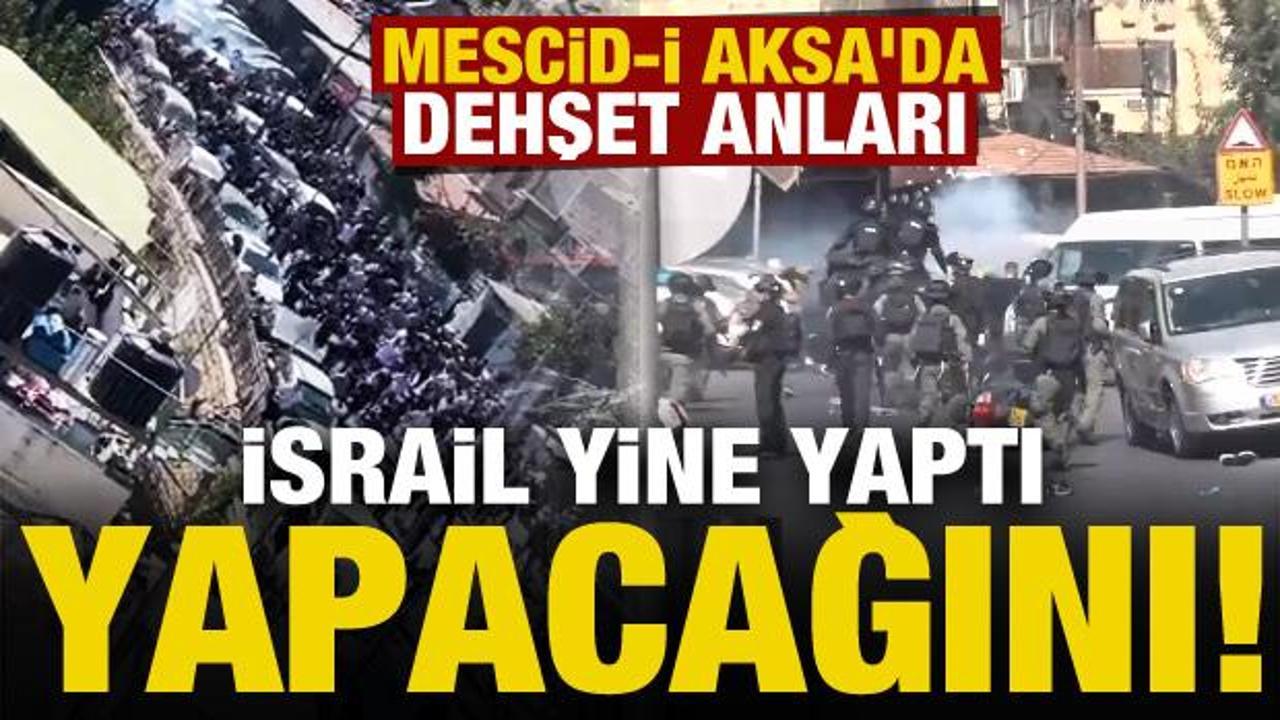 Mescid-i Aksa'da cuma namazında gerçek mermilerle dehşet anları...