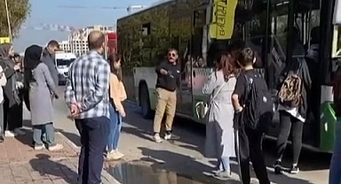 Bursa'da yolcuyla tartışan belediye otobüs şoförü inat edip gitmedi