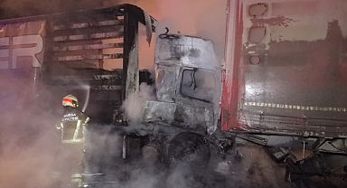 Bursa'da kaza yapan tır alev aldı: 1 ölü, 1 yaralı