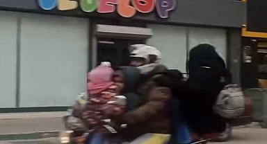 Motosiklete 6 kişi bindiler, adeta ölümle dans ettiler