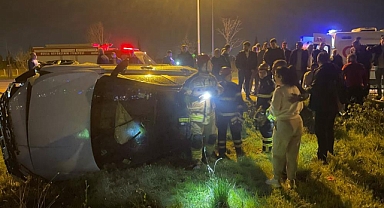 Bursa'da otomobil takla attı: 2 yaralı