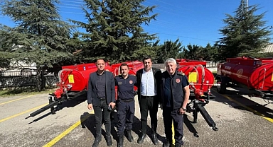 Bursa'da köylere yangın söndürme tankeri dağıtıldı