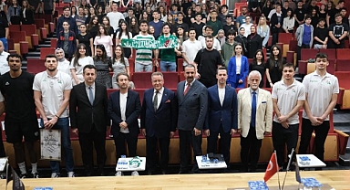 Bursaspor Basketbol Başkanı Sezgin Mudanya Üniversitesi’nde öğrencilerle buluştu