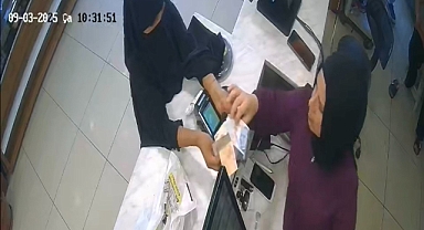 Bursa’da pastanede yırtık para yöntemiyle tırnakçılık kamerada