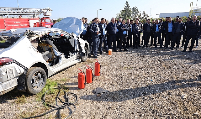 Bursa’da Otobüs Şoförlerine Yangın Söndürme Eğitimi