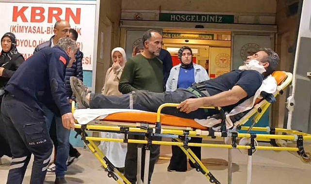 İnegöl'de Yüzüne Demir Parçası Saplanan Şahıs Hastaneye Kaldırıldı