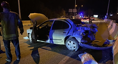 Mudanya'da İki Otomobil Çarpıştı: Taklalar Atan Araç 100 Metre Sürüklendi