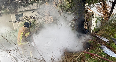 Bursa Mudanya’da çamlık yangını büyümeden söndürüldü