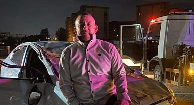 Bursa Mudanya'da Hurdaya Dönen Araçtan Burnu Bile Kanamadan Kurtuldu