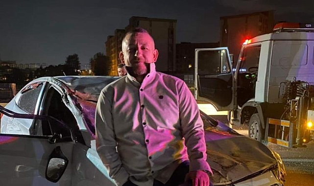 Bursa Mudanya'da Hurdaya Dönen Araçtan Burnu Bile Kanamadan Kurtuldu