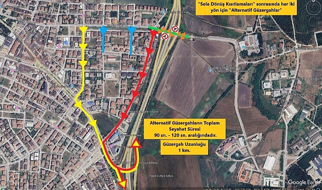 Görükle Bağlantı Kavşağında Doğu-Batı Yönüne Sola Dönüş Yasağı