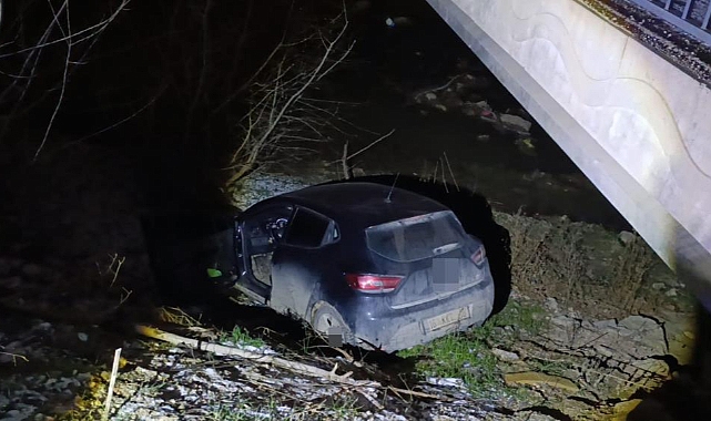 Bursa İnegöl’de Otomobil Dereye Uçtu: Sürücü Yaralandı