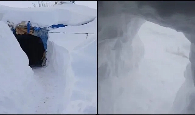 Kars’ta Yoğun Kar Hayatı Felç Etti