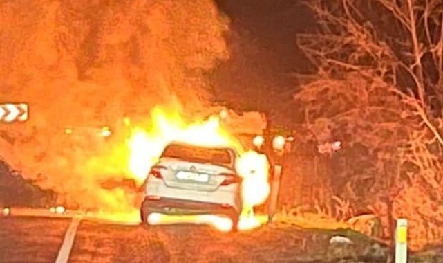 Kestel’de Seyir Halindeki Otomobil Alevlere Teslim Oldu