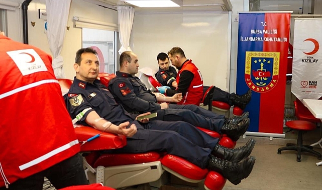Bursa İl Jandarma Komutanlığı'ndan Kan Bağışı Destek Çalışması