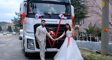 Tır gelin arabası oldu