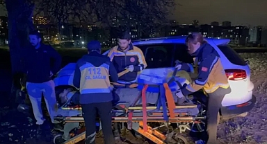 Kaza yapan sürücü gözyaşlarını tutamadı