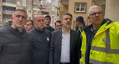 Bursa’da korkutan göçük havadan görüntülendi