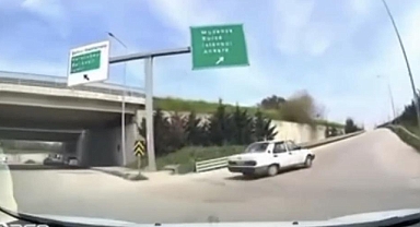 Bursa Şehir Hastanesi Kavşağı’nda ters yönden gelen araç paniğe neden oldu