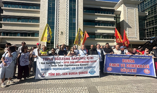 Bursa Büyükşehir Önünde Sendika İsyanı: “Toplu Sözleşme Yok Sayıldı, Mecliste Susturulduk!”