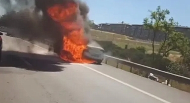 TEM Otoyolu’nda Araç Yangını