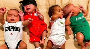15 Milyonda Bir Mucize! Doğal Yolla Tek Yumurta Dördüzleri Dünyaya Geldi