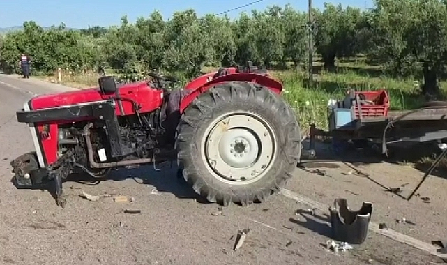 Orhangazi-İznik Yolunda Kaza! Hafif Ticari Araç Traktöre Çarptı, Yaşlı Çift Yaralandı